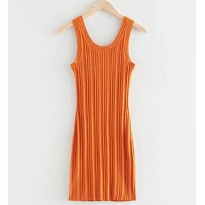 & Other Stories Orange Knit Dress